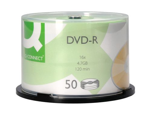 Dvd-r q-connect capacidade 4,7gb duracao 120min velocidade 16x torre de 50 unidades , Q-connect , 54741 , 5705831154193